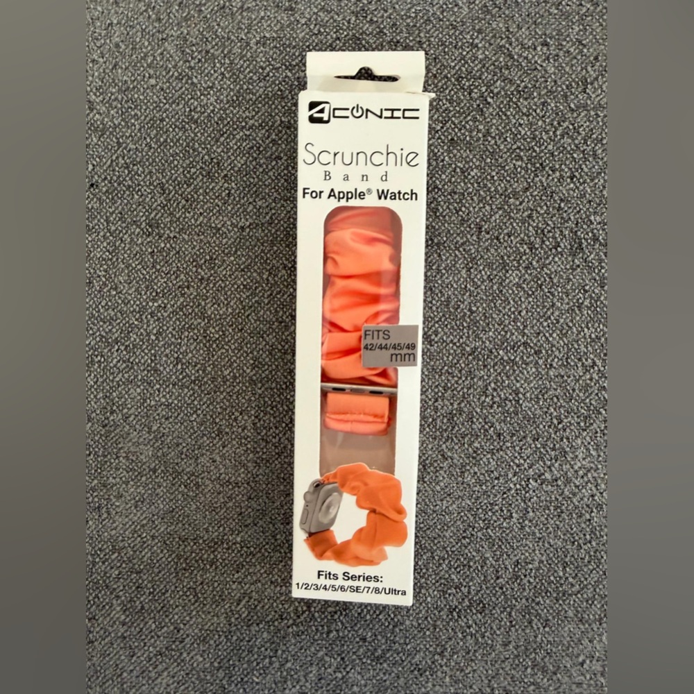 Scrunchie Band Apple Watch Strap in Coral Orange